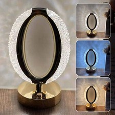 Table Lamp Crystal Night Light Touch Control USB Rechargeable Bedside Lamp Decor