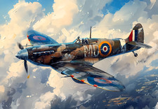 Hawker Hurricane Aircraft Canvas Picture Print Wall Art - Artists Impression