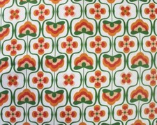 Crafts Fabrics Retro Flower Power Light Brown Digital Printed 100% Cotton fabric