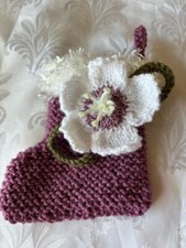 DK KNITTING PATTERN CHRISTMAS ROSE STOCKING CHOCOLATE COVER GIFT SWEETS