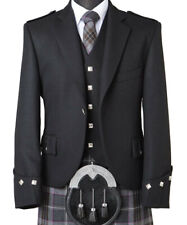 Men's Argyle Kilt Jacket And 5 Button Vest Scottish Wedding Kilts Jacket
