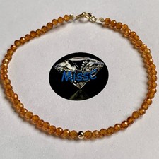 9CT GOLD SPESSARTINE GARNET MULTI FACETED BRACELET, HANDMADE  IN UK BY MISSC