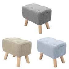 Linen footstool tufted - tufted, pouffe