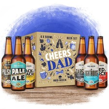 Beer Gift Pack for Dad 6x 0.5L British Craft Ale Hamper Set Fathers Day Gift Box
