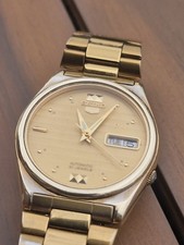 Vintage Seiko 5 Gents Automatic Gold Tone Wristwatch 7019-8180