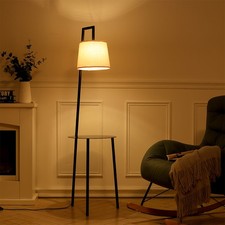 Wooden Tripod Floor Lamp Side