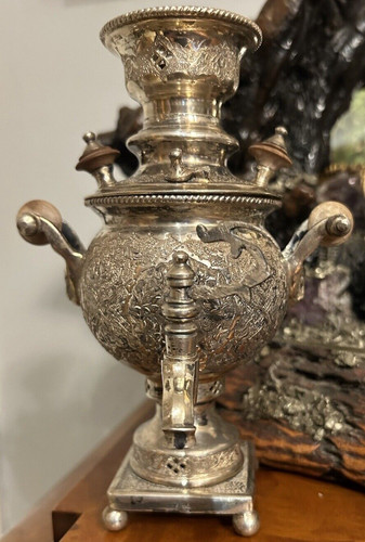 Antique silver samovar 638 - antique,