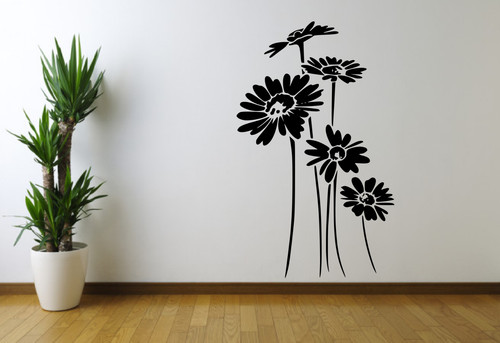 Modern daisy flowers wall art - modern,