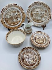 Antique brown orange lustre - brown,