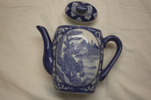 Willow pattern teapot fine - pattern,