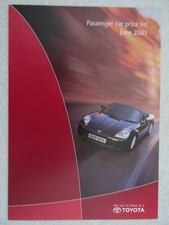 Toyota Price List UK 2001 - MR2, RAV4, Picnic, Celica, Land Cruiser, Devon Motor