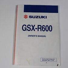 Genuine 2007 GSX-R600 K8 English Owners Manual 99011-37H50-01A