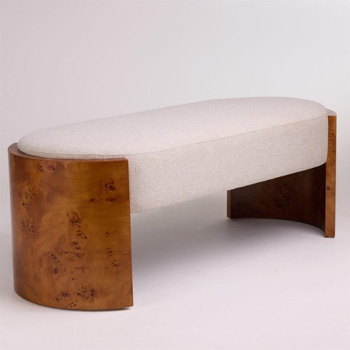 Linen upholstered bench bently - linen,
