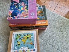 Jigsaw Puzzle Bundle x5 Butterfly Fairy Mermaid Princess Dinosaur Atlas