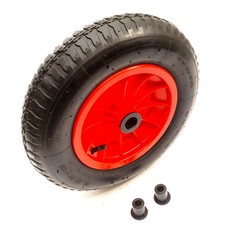 3.50-8 Wheel & Tyre 14 Inch Wheelbarrow Red 35mm / 25mm / 13mm Bore Barrow Cart