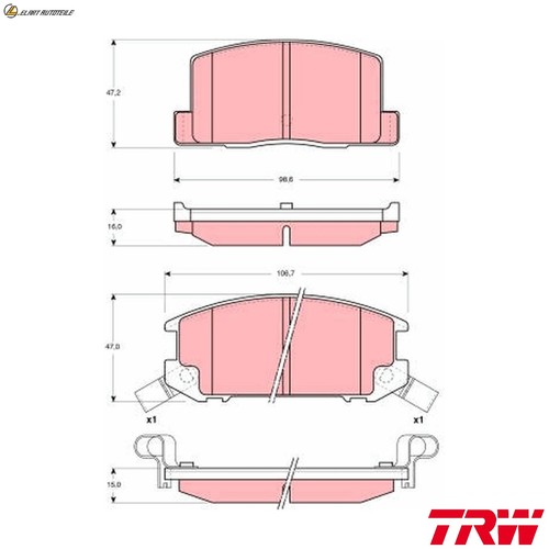 Brake pad set - disc,