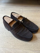 Paraboot Brown Suede Dax Penny Loafers Michael Rubber Sole UK 7 (fits like 8)