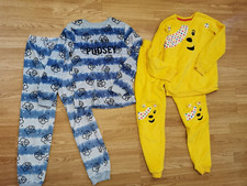 Boys pj's pudsey fleece age 11 - 12 years pj's bundle warm winter nightwear