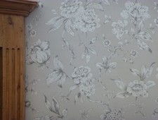 Grey * Toile de Jouy * Flower Wallpaper - Jardin - Shabby Chic Decor  - 173101