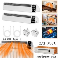 1/2 PACK Radiator Fan BOOST Heat Distributer Compact Rechargeable UK Plug 100CFM