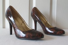 Ladies brown & black patent court shoes from Atmosphere, size 5 (Eur 38) – BNWOB