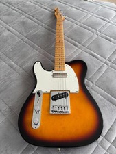 Upgraded Left Handed Mexican MIM Fender Sunburst Telecaster Guitar Hard Case
