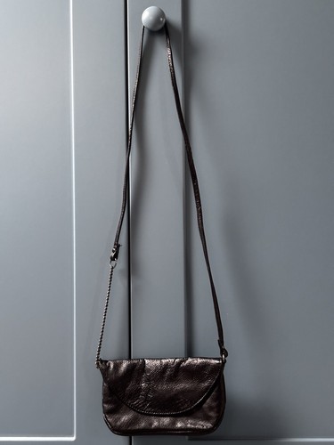Topshop small black leather