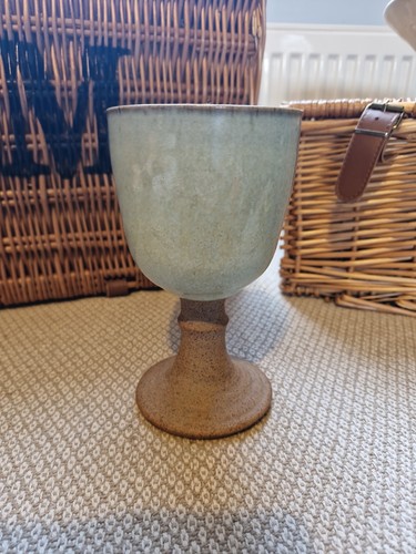 Studio pottery ceramic goblet - pottery,