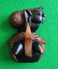 vintage carved wooden african head/bust
