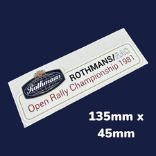 1981 Rothmans RAC Open Rally Motor Racing Team Classic Vinyl Sticker Car rallye
