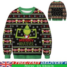 Men Women The Grinch's Christmas Party Jumper Xmas Ugly Sweatshirt Costume