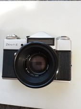 Classic Zenit-E 35mm SLR film camera with original leather case