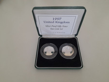 Royal Mint 1997 United Kingdom Silver Proof 50p Fifty Pence Two Coin Set: COA