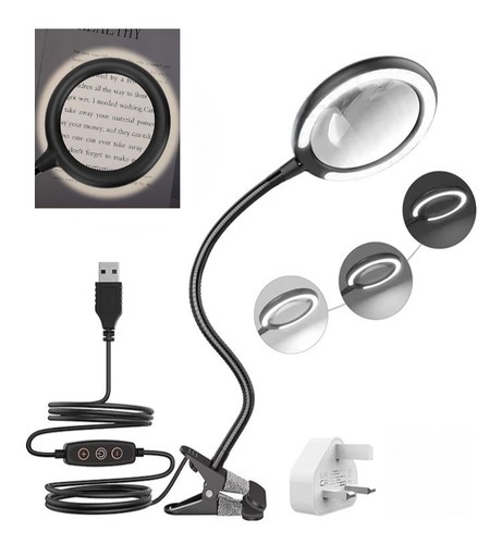 Magnifying light clip desk - clip-on,