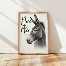 Funny Donkey Wall Art Print
