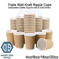 Kraft Triple Wall Disposable Coffee Paper Cups For Hot And Cold Drinks