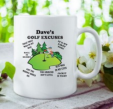 Funny Personalised GOLF MUG / Funny Golfers Mug, Golf Excuses, Gift for golfer