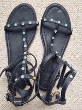 Papaya Matalan Black Sandals Gem Studs