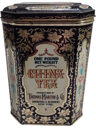 Vintage china tea tin - vintage, thomas