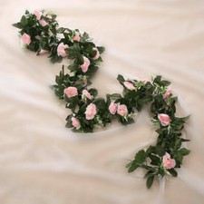 2.5m Artificial Flower Silk Rose Leaf Garland Vine Ivy Home Wedding Garden Décor