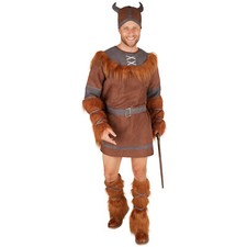 Men’s Costume Viking Fancy Dress Outfit Men Neandertal Hunting Caveman North