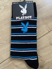 Playboy Bunny Colour Blue Men’s Luxury Novelty Socks UK Size 6-11 C19