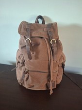AUGUR STAUSS & CO JANS Canvas Backpack with Leather Fittings and Zip Pulls