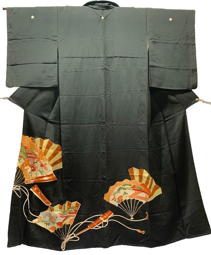 Silk kurotomesode kimono black - silk,