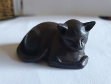 "Cat Sitting" - Genuine Bronze Sculpture by Deborah Scaldwell Moody 1998 