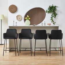 4Pcs Velvet Bar Stools Kitchen