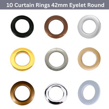 10 Curtain Rings 42mm Eyelet Round Grommet Self Sealing Drapery Blinds Clip