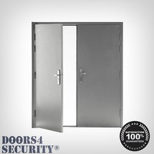 Steel security double doors - doors, w/
