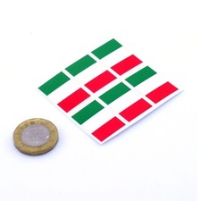 Italy Flag Stickers x6 25mm
