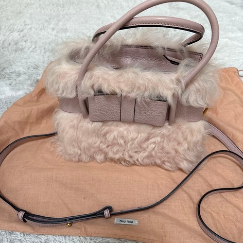 Miu fur leather handbag - fur,